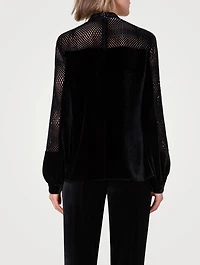 Velvet Laser-Cut Blouse
