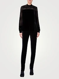 Velvet Laser-Cut Blouse