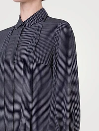 Silk Bow Blouse Dot Print