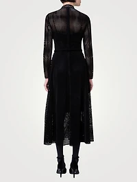Velvet Laser-Cut Midi Dress