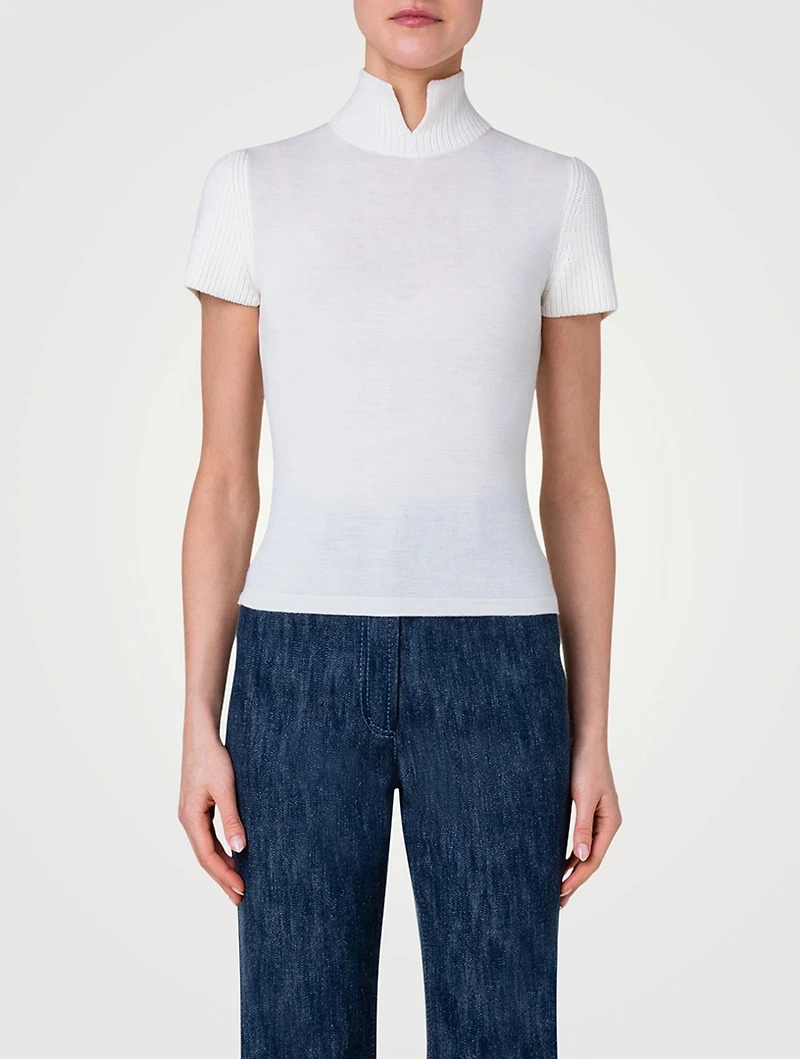 Wool Short-Sleeve Top