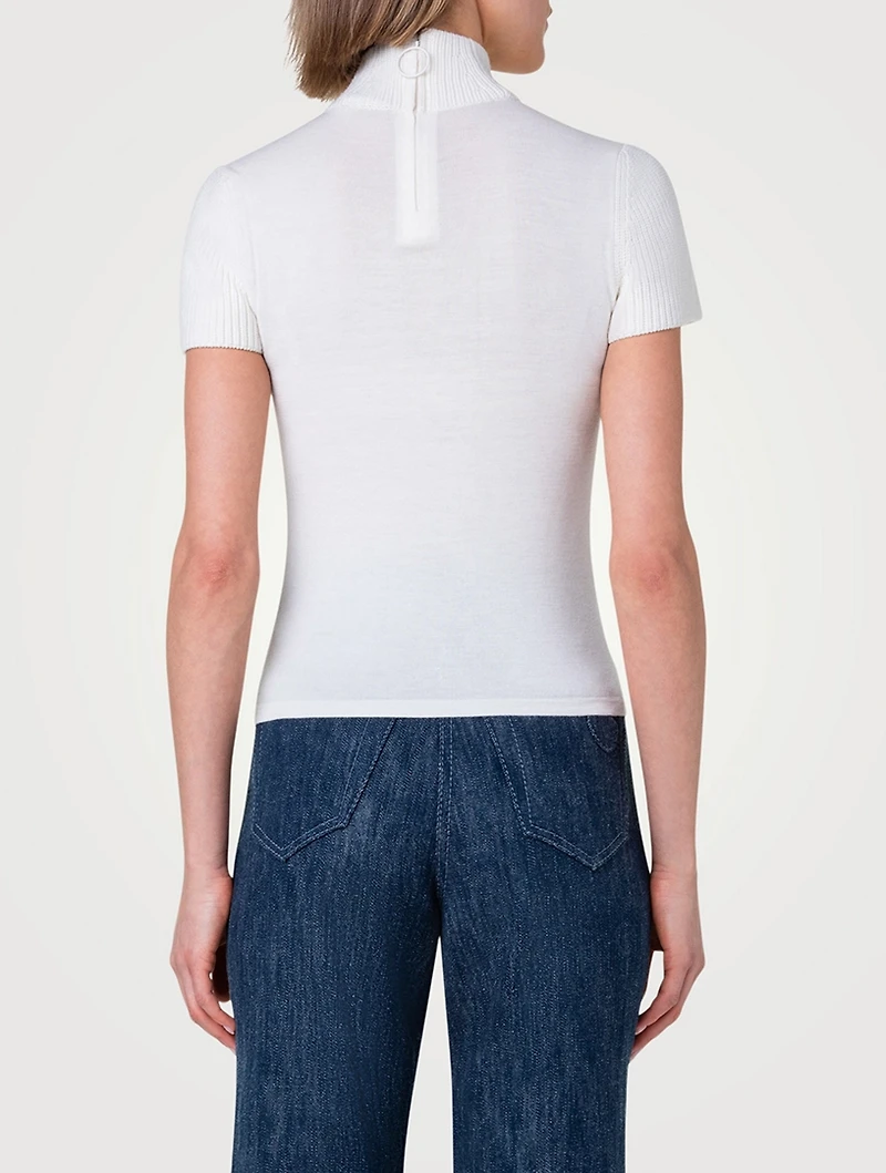 Wool Short-Sleeve Top