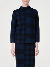Merino Wool Gingham Jacquard Sweater