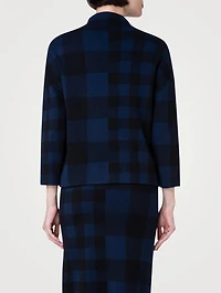 Merino Wool Gingham Jacquard Sweater