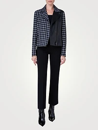 Wool Tweed Mixed Moto Jacket