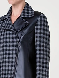 Wool Tweed Mixed Moto Jacket