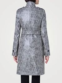 Lacquered Tweed Belted Coat