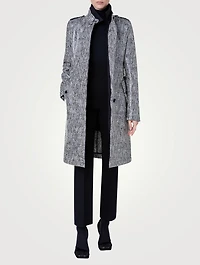 Lacquered Tweed Belted Coat