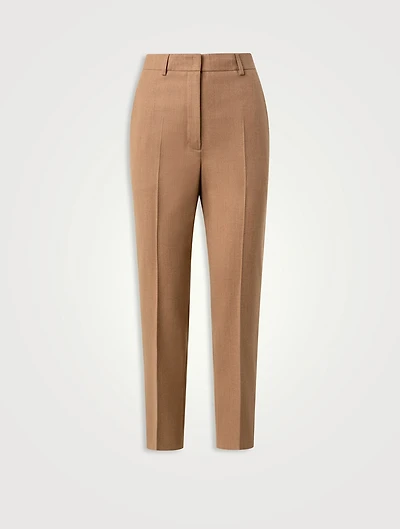 Flavin Wool Flannel Straight-Leg Trousers