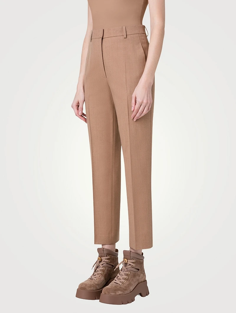 Flavin Wool Flannel Straight-Leg Trousers