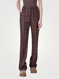Marilyn Wool Bootcut Trousers Check Print