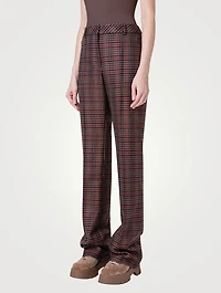Marilyn Wool Bootcut Trousers Check Print