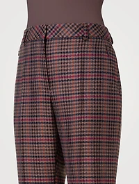 Marilyn Wool Bootcut Trousers Check Print