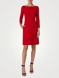 Stretch-Wool Double-Face Sheath Dress