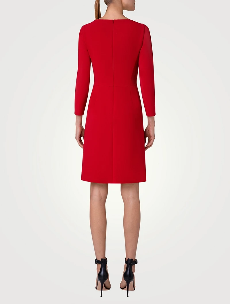 Stretch-Wool Double-Face Sheath Dress