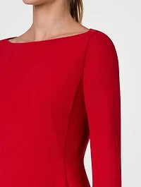 Stretch-Wool Double-Face Sheath Dress