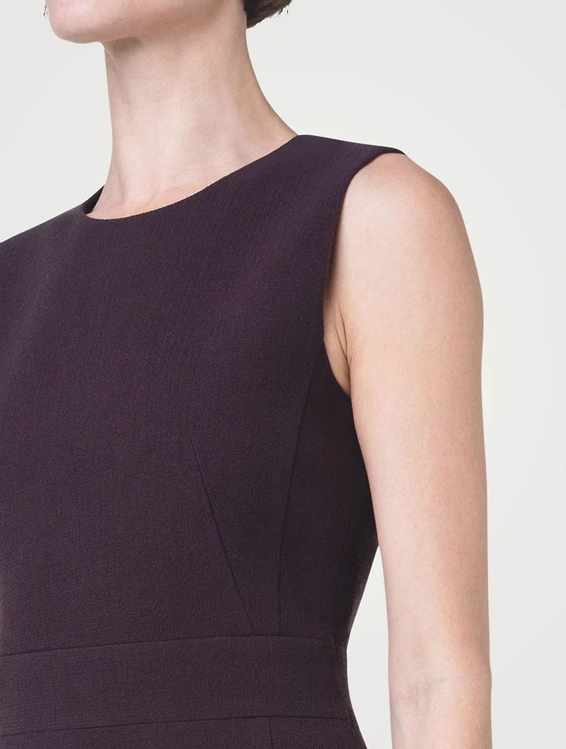 Wool Crêpe Double-Face Sheath Dress