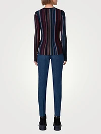 Irregular Striped Wool Silk Sweater