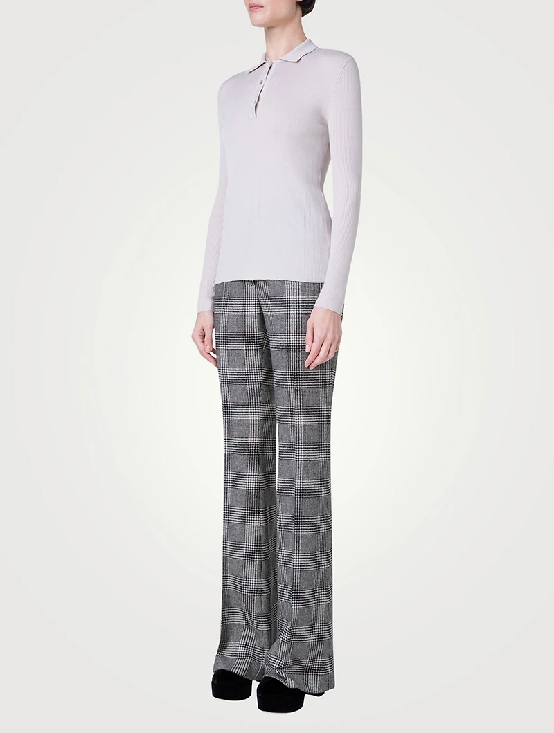 Cashmere And Silk Polo Sweater