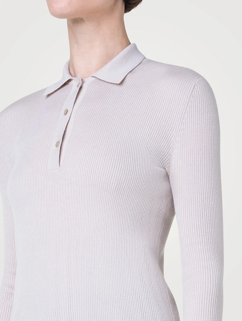 Cashmere And Silk Polo Sweater