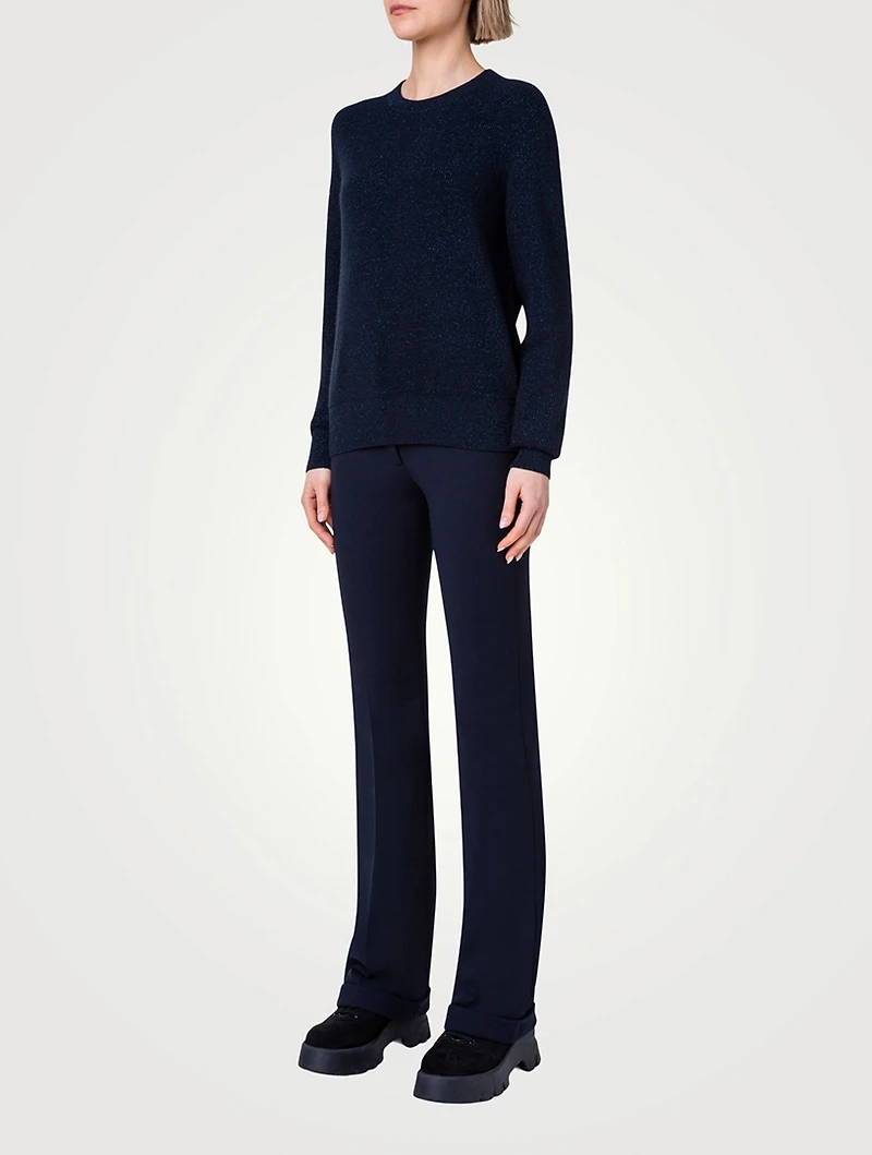 Rib-Knit Lurex Sweater