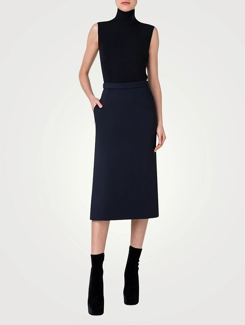 Swarovski Crystal Cashmere And Silk Sleeveless Turtleneck