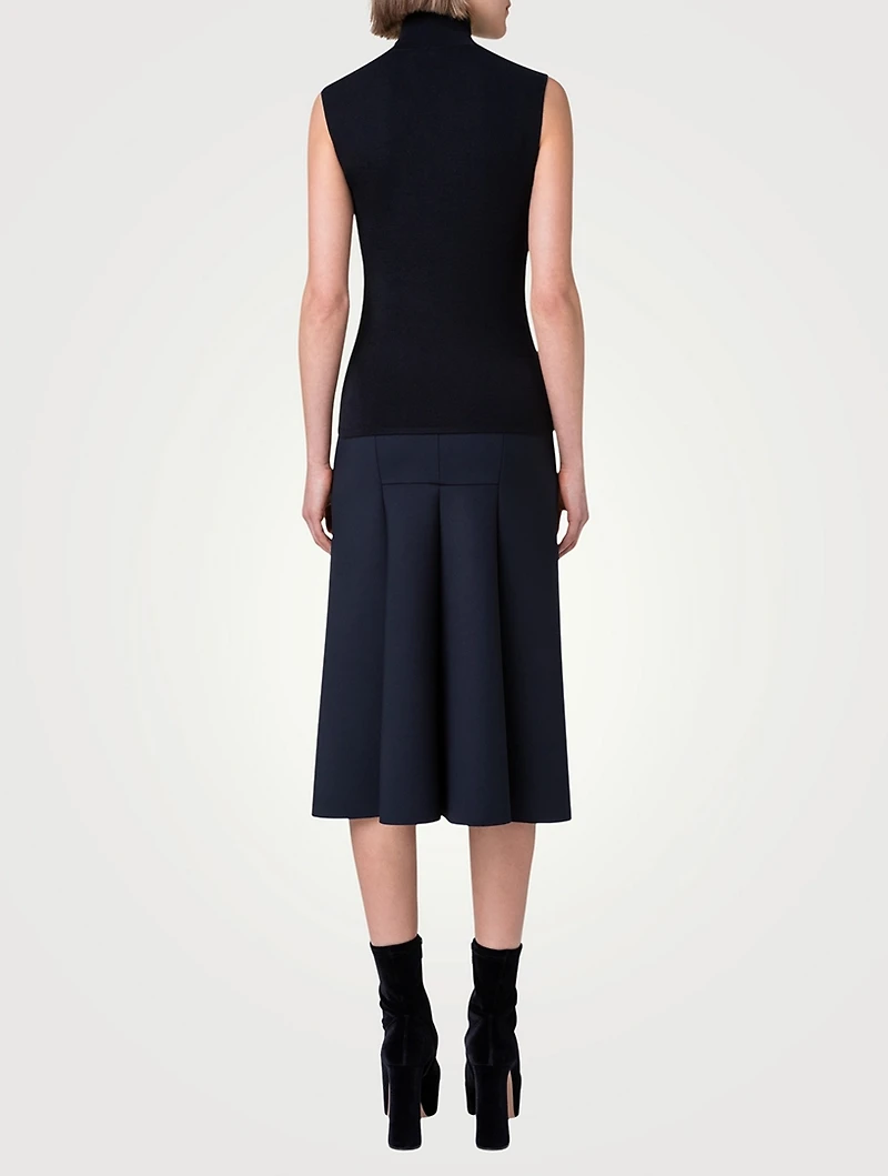 Swarovski Crystal Cashmere And Silk Sleeveless Turtleneck