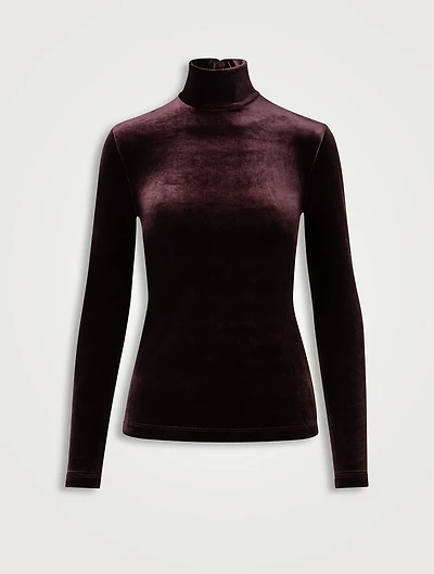 Velvet Mockneck Top