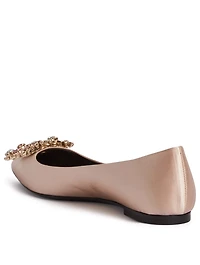 Strass Belle Vivier Satin Ballet Flats