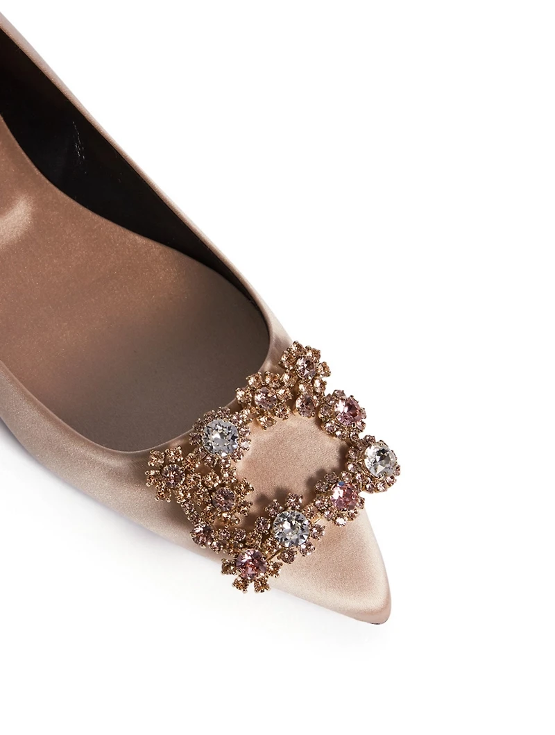 Strass Belle Vivier Satin Ballet Flats
