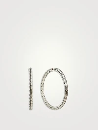 Carved Chain Medium Hoop Earrings