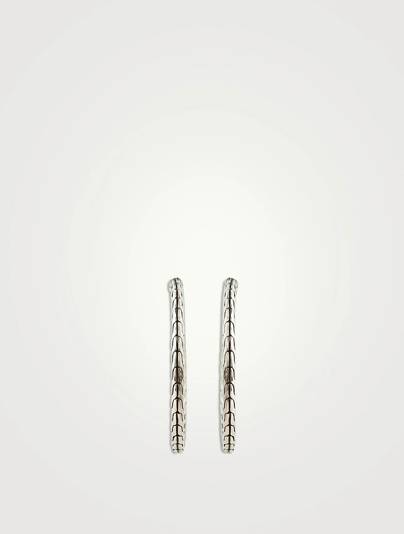 Carved Chain Medium Hoop Earrings