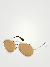 Antibes Aviator Sunglasses With Crystals