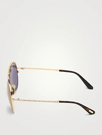 Antibes Aviator Sunglasses With Crystals