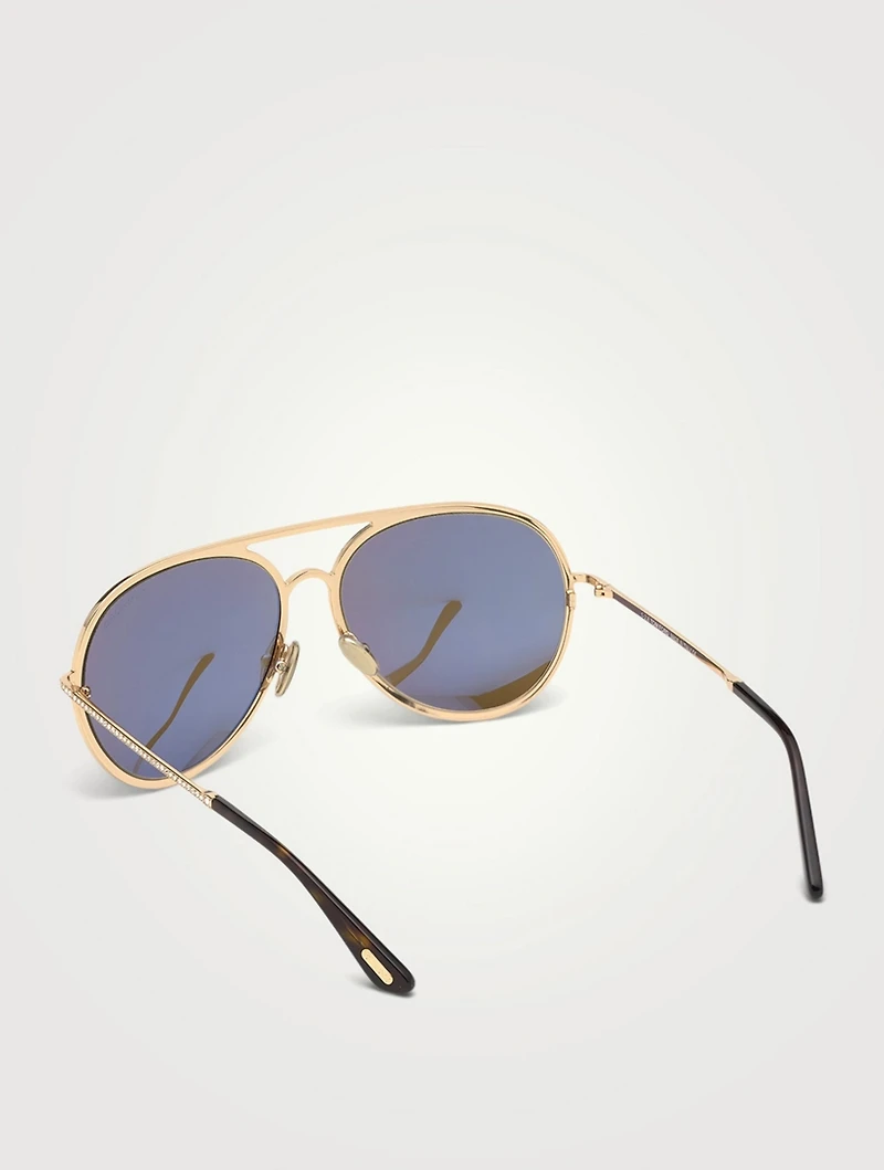 Antibes Aviator Sunglasses With Crystals