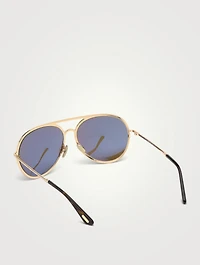 Antibes Aviator Sunglasses With Crystals