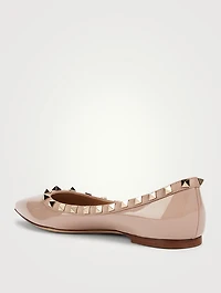Rockstud Patent Leather Ballet Flats