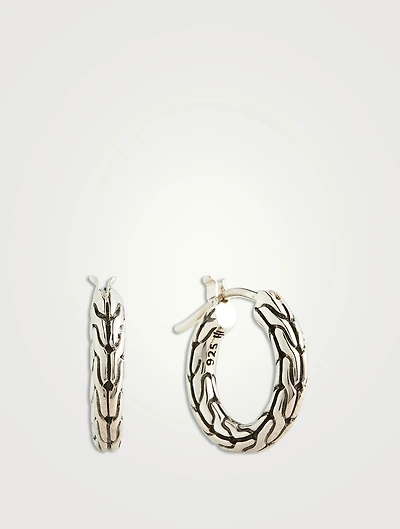 Carved Chain Extra Small Hoop Earrings