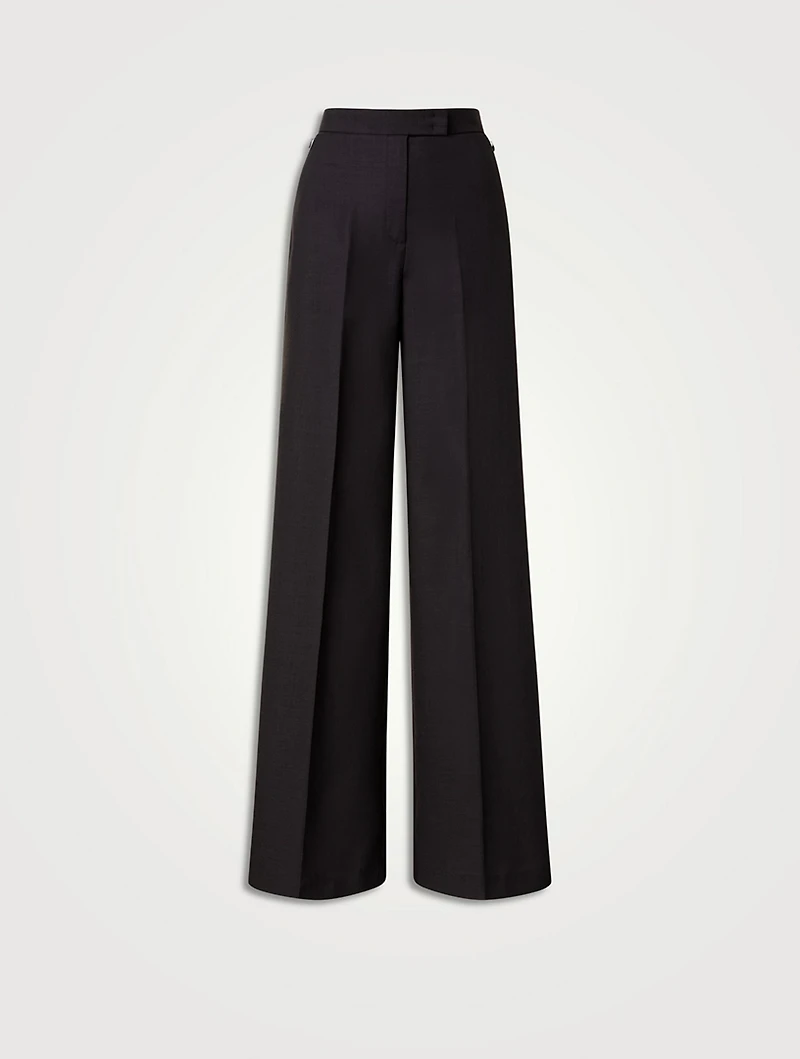 Floretta Cool Wool Wide-Leg Trousers