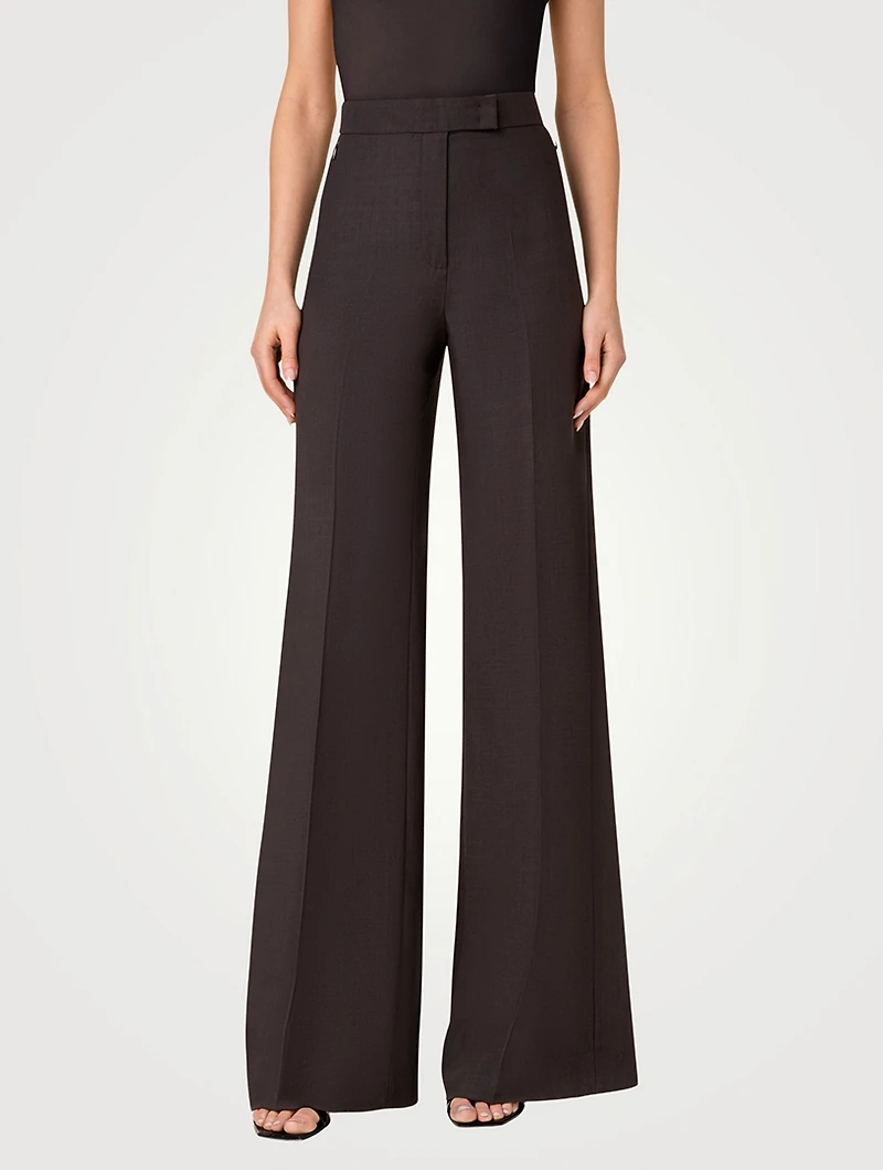 Floretta Cool Wool Wide-Leg Trousers