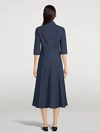 Stretch Denim Midi Dress
