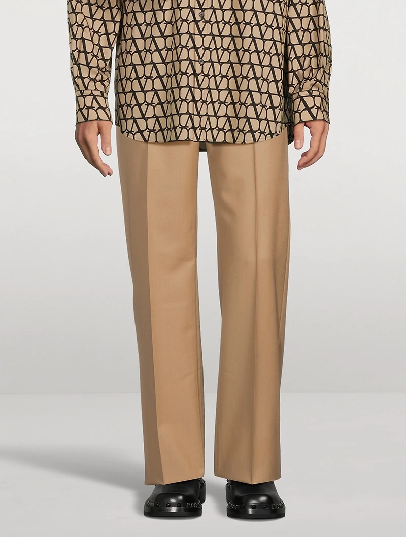 Wool And Mohair Straight-Leg Pants