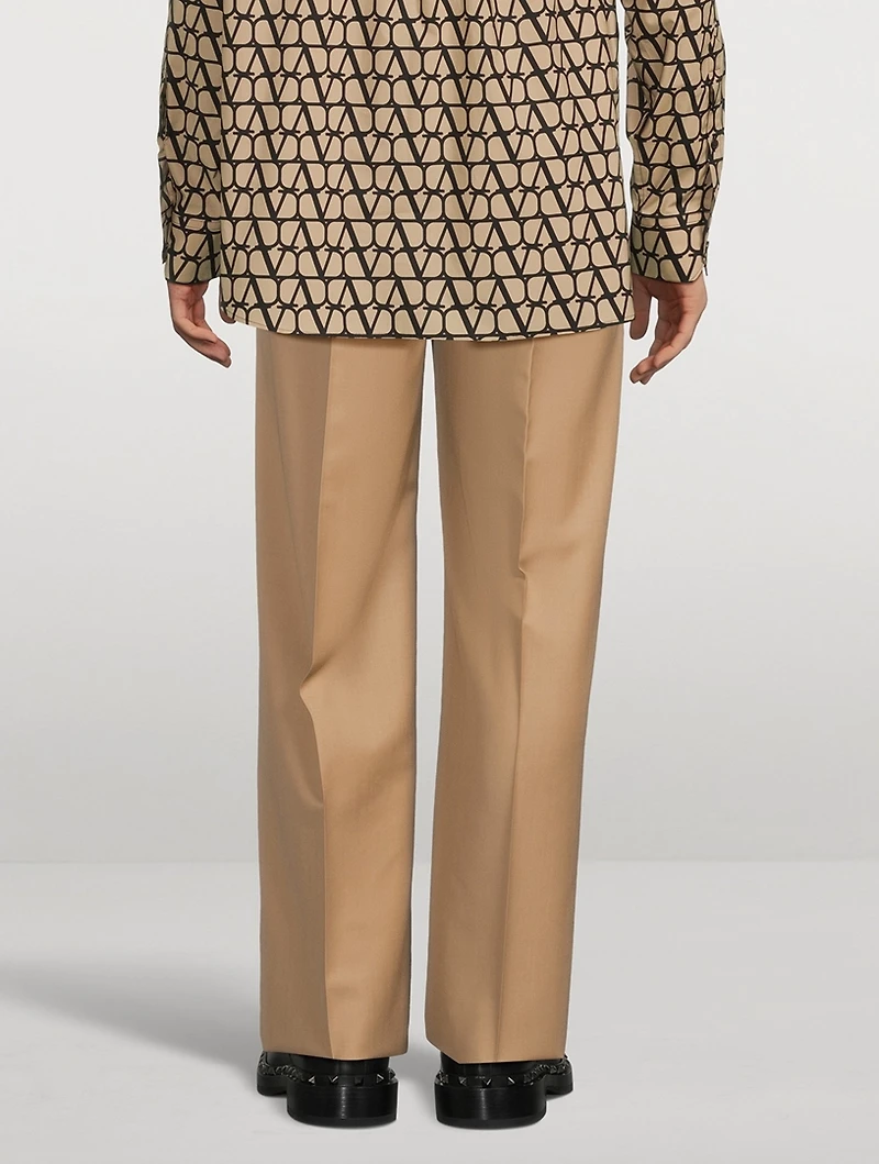 Wool And Mohair Straight-Leg Pants