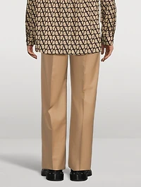 Wool And Mohair Straight-Leg Pants