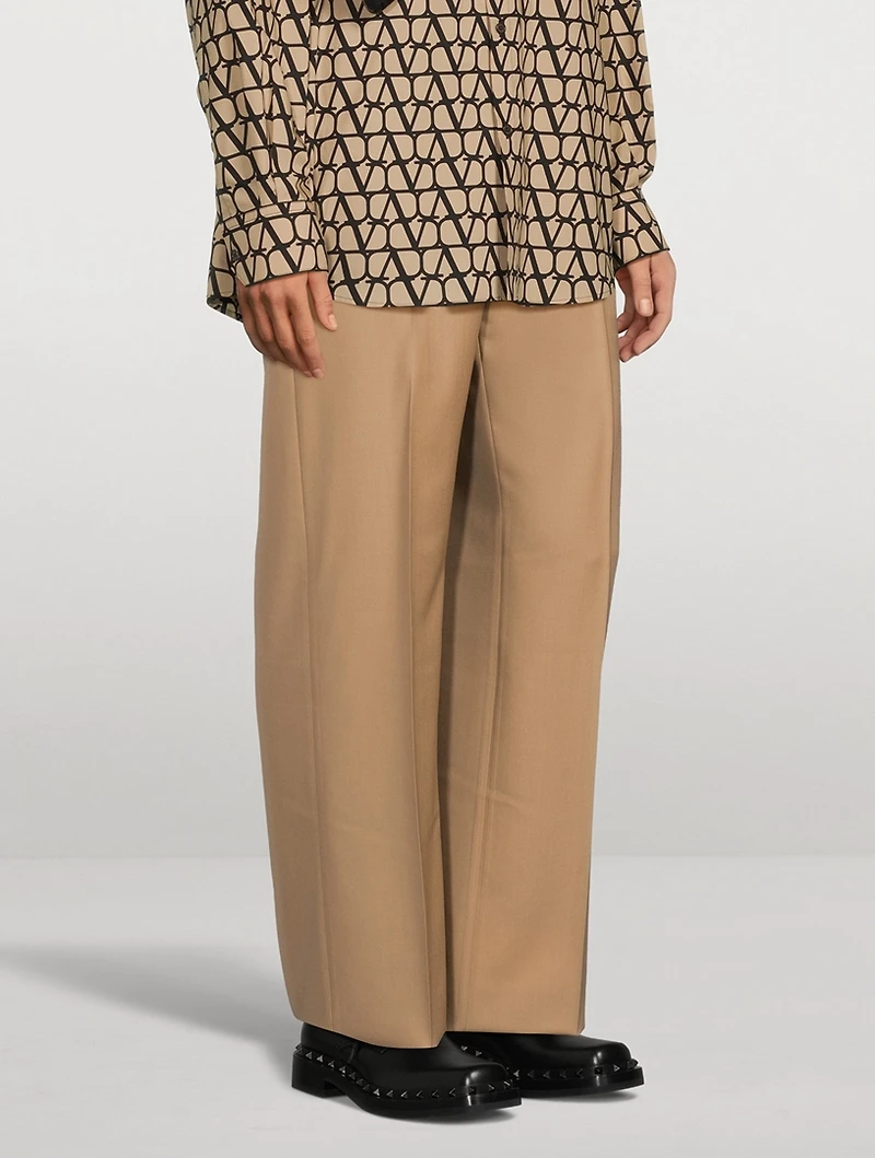 Wool And Mohair Straight-Leg Pants