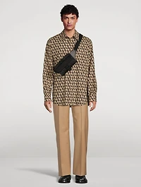 Wool And Mohair Straight-Leg Pants
