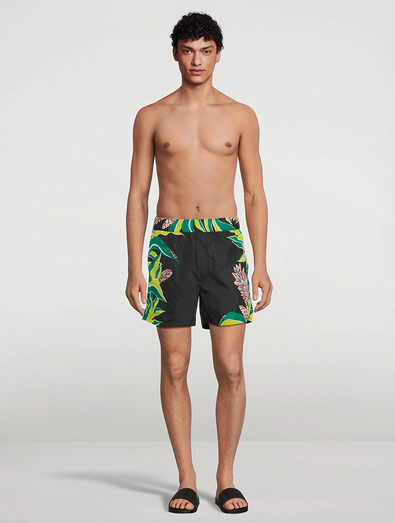 Nylon Swim Shorts Volcano Print