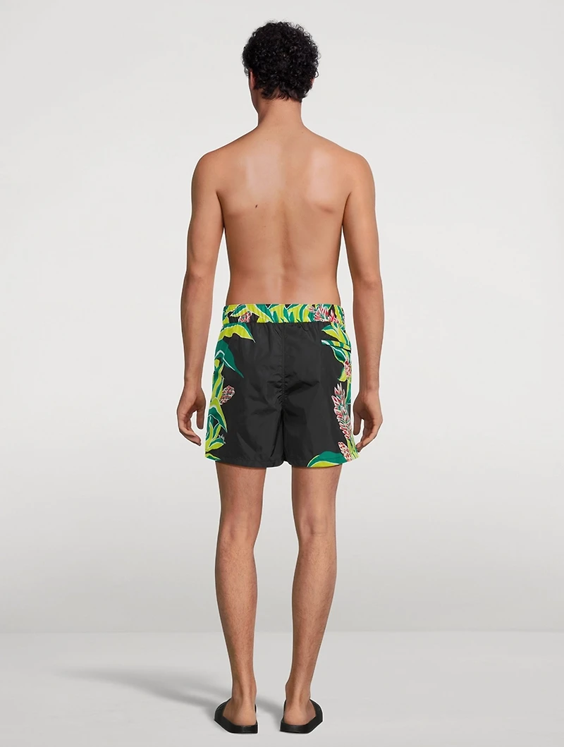 Nylon Swim Shorts Volcano Print