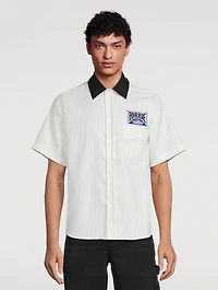 Twill Mechanic Shirt Striped Print