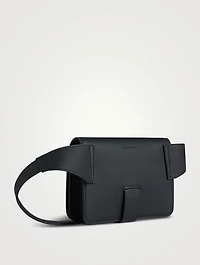 Leather Belt Bag With Gancini Buckle